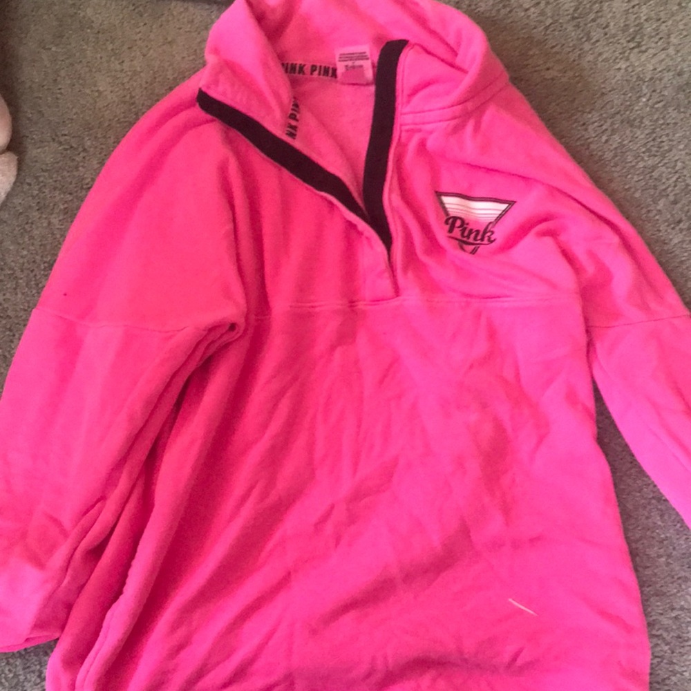 Pink VS quarter zip/button shirt